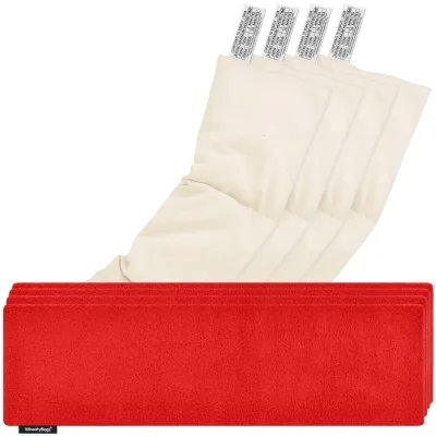 Pack of 4 (47cm x 12cm) - Red Fleece Fabric with Removable Cover (Personalised with Text)