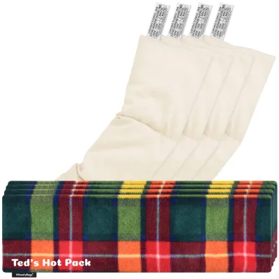 Pack of 4 (47cm x 12cm) - Tartan Fleece Fabric Scented (Organic Lavender Buds) with Removable Cover