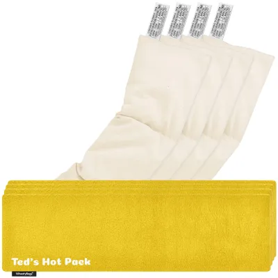 Pack of 4 (47cm x 12cm) - Yellow Fleece Fabric with Removable Cover