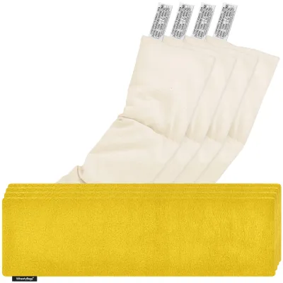 Pack of 4 (47cm x 12cm) - Yellow Fleece Fabric with Removable Cover (Personalised with Text)