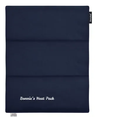 (Wheat Filling) 40cm x 30cm (3 Compartments) with No Icon - Navy Blue Cotton Fabric (Unscented)