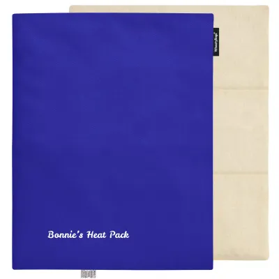 (Wheat Filling) 40cm x 30cm (3 Compartments) with No Icon - Royal Blue Cotton Fabric (Unscented) with Removable Cover