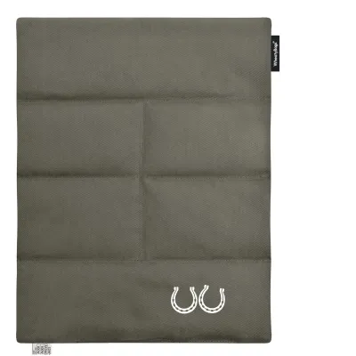 (Wheat Filling) Approx. 40cm x 30cm (6 Compartments) (Horse Shoe Print) - Chocolate Luxury Cotton Fabric (Unscented) (Personalised with Text)