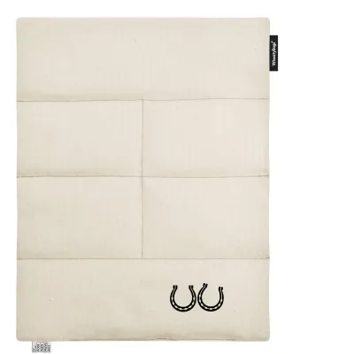 (Wheat Filling) Approx. 40cm x 30cm (6 Compartments) (Horse Shoe Print) - Natural Organic Cotton (Unscented) (Personalised with Text)