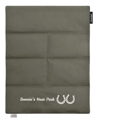 (Wheat Filling) Approx. 40cm x 30cm (6 Compartments) (Horse Shoe Print) - Chocolate Luxury Cotton Fabric (Unscented)