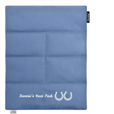 (Wheat Filling) Approx. 40cm x 30cm (6 Compartments) (Horse Shoe Print) - Gothic Blue Luxury Cotton Fabric (Unscented)