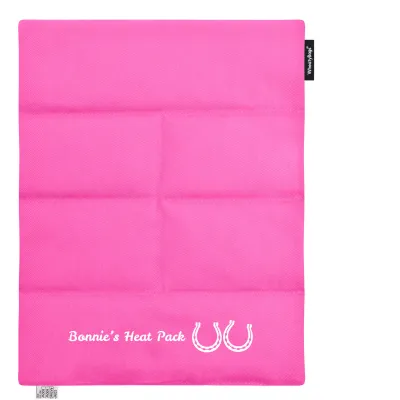 (Wheat Filling) Approx. 40cm x 30cm (6 Compartments) (Horse Shoe Print) - Hot Pink Cotton Fabric (Unscented)