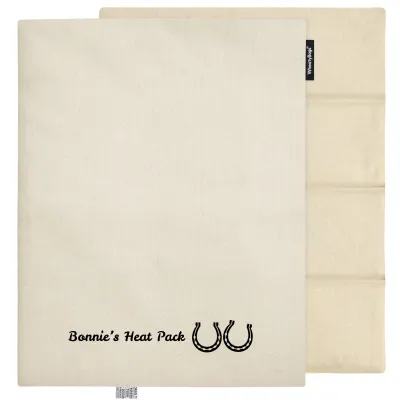 (Wheat Filling) Approx. 40cm x 30cm (6 Compartments) (Horse Shoe Print) - Natural Organic Cotton (Unscented) with Removable Cover