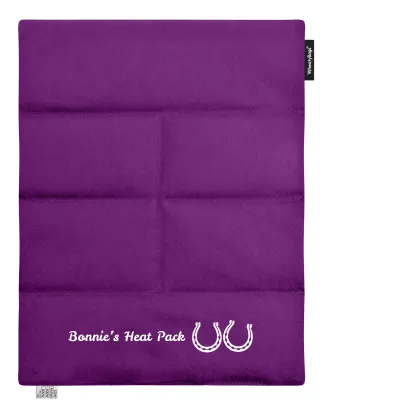 (Wheat Filling) Approx. 40cm x 30cm (6 Compartments) (Horse Shoe Print) - Purple Cotton Fabric (Unscented)