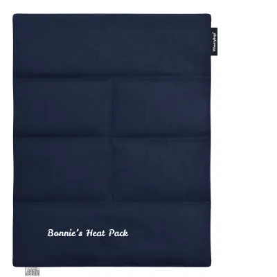 (Wheat Filling) Approx. 40cm x 30cm (6 Compartments) with No Icon - Navy Blue Cotton Fabric (Unscented)