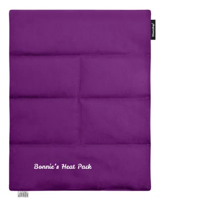 (Wheat Filling) Approx. 40cm x 30cm (6 Compartments) with No Icon - Purple Cotton Fabric (Unscented)