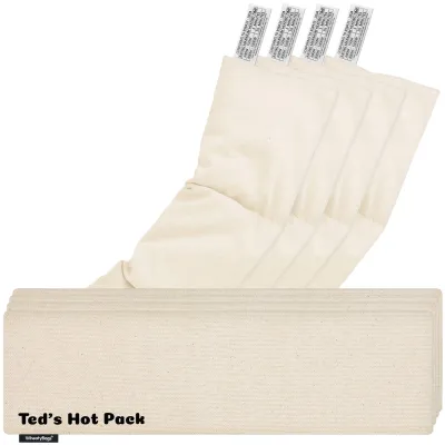 Pack of 4 (47cm x 12cm) - Natural Organic Cotton with Removable Cover (Personalised with Text)