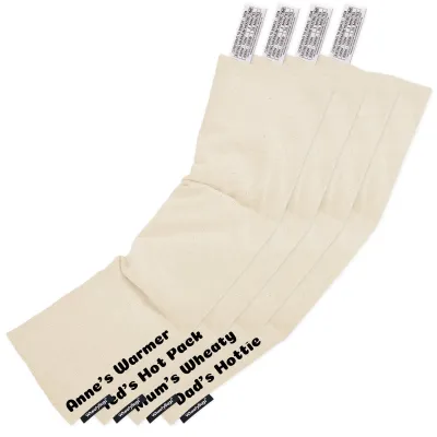 Pack of 4 (47cm x 12cm) - Natural Organic Cotton (Personalised with Text)