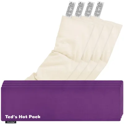 Pack of 4 (47cm x 12cm) - Purple Cotton Fabric with Removable Cover (Personalised with Text)