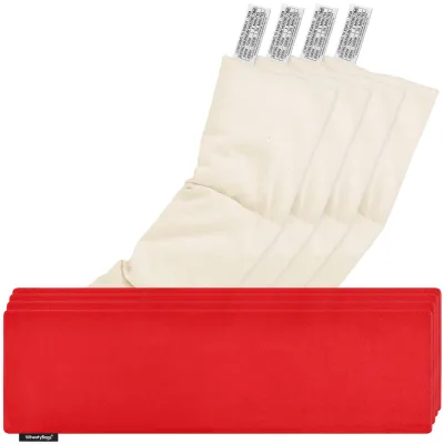 Pack of 4 (47cm x 12cm) - Red Cotton Fabric Scented (Organic Lavender Buds) with Removable Cover