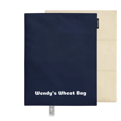 40cm x 30cm (3 Compartments) - Navy Blue Cotton Fabric with Removable Cover (Personalised with Text)