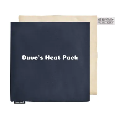 (24cm) - Navy Blue Cotton Fabric with Removable Cover (Personalised with Text)