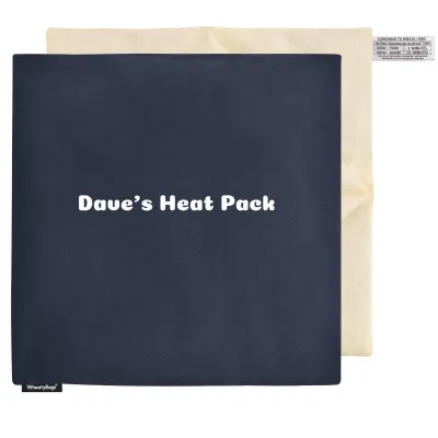 (34cm) - Navy Blue Cotton Fabric with Removable Cover (Personalised with Text)