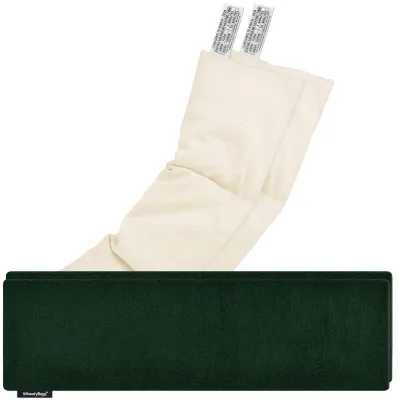 Pack of 2 (47cm x 12cm) - Dark Green Fleece Fabric with Removable Cover