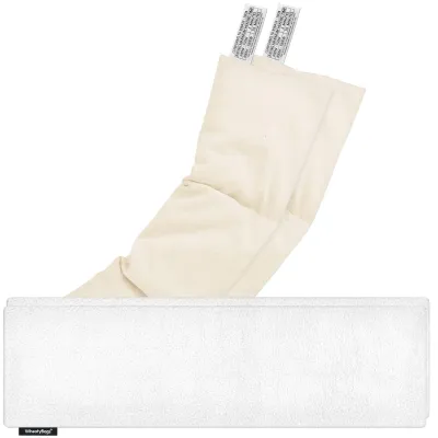 Pack of 2 (47cm x 12cm) - White Fleece Fabric with Removable Cover