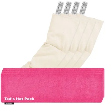 Pack of 4 (47cm x 12cm) - Hot Pink (Fuchsia) Fleece Fabric with Removable Cover (Personalised with Text)