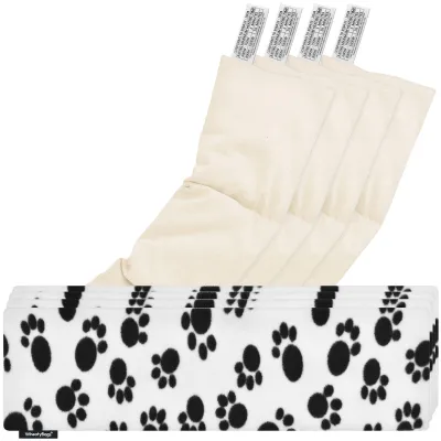 Pack of 4 (47cm x 12cm) - Paws Fleece Fabric with Removable Cover