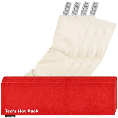 Pack of 4 (47cm x 12cm) - Red Fleece Fabric with Removable Cover (Personalised with Text)