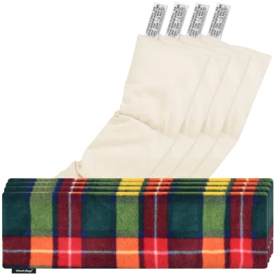 Pack of 4 (47cm x 12cm) - Tartan Fleece Fabric with Removable Cover