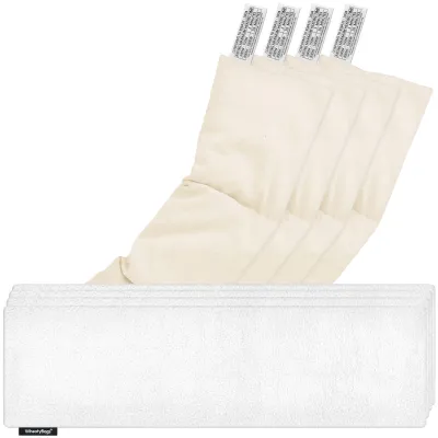 Pack of 4 (47cm x 12cm) - White Fleece Fabric with Removable Cover