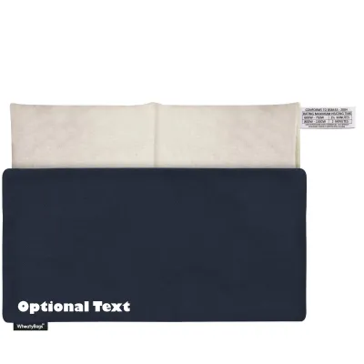 (33cm x 16cm) - Navy Blue Cotton Fabric with Removable Cover (Personalised with Text)