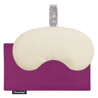 - Millet Seed Filling (18cm x 11.5cm) - Purple Cotton Fabric and Removable Cover