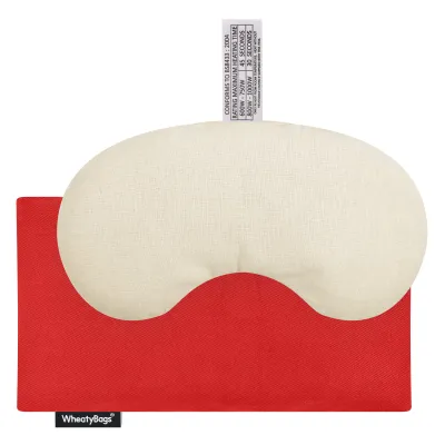 - Millet Seed Filling (18cm x 11.5cm) - Red Cotton Fabric Scented (Organic Lavender Buds) and Removable Cover