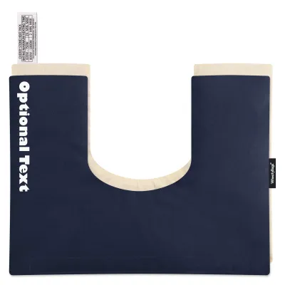 (37cm x 27cm) - Navy Blue Cotton Fabric with Removable Cover (Personalised with Text)