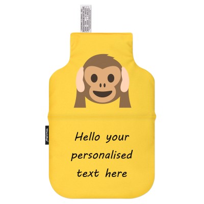 (35cm x 22cm) - Hear no Evil Monkey Soft Velvet Polyester Fabric (Personalised with Text)