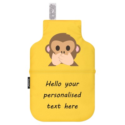 (35cm x 22cm) - Speak no Evil Monkey Soft Velvet Polyester Fabric (Personalised with Text)