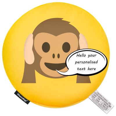 (25cm) - Hear no Evil Monkey Soft Velvet Polyester Fabric (Personalised with Text)