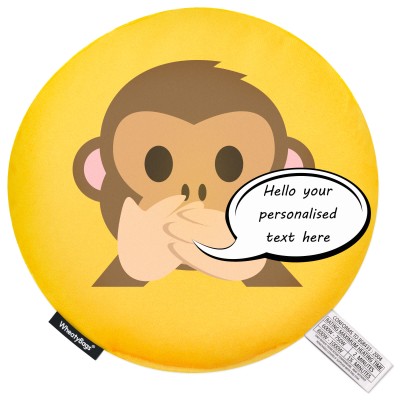 (25cm) - Speak no Evil Monkey Soft Velvet Polyester Fabric (Personalised with Text)