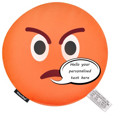 (25cm) - Angry Face Soft Velvet Polyester Fabric (Personalised with Text)